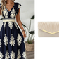 🎑60 % de réduction ✨Robe longue fluide à col en V et imprimé baroque pour femme