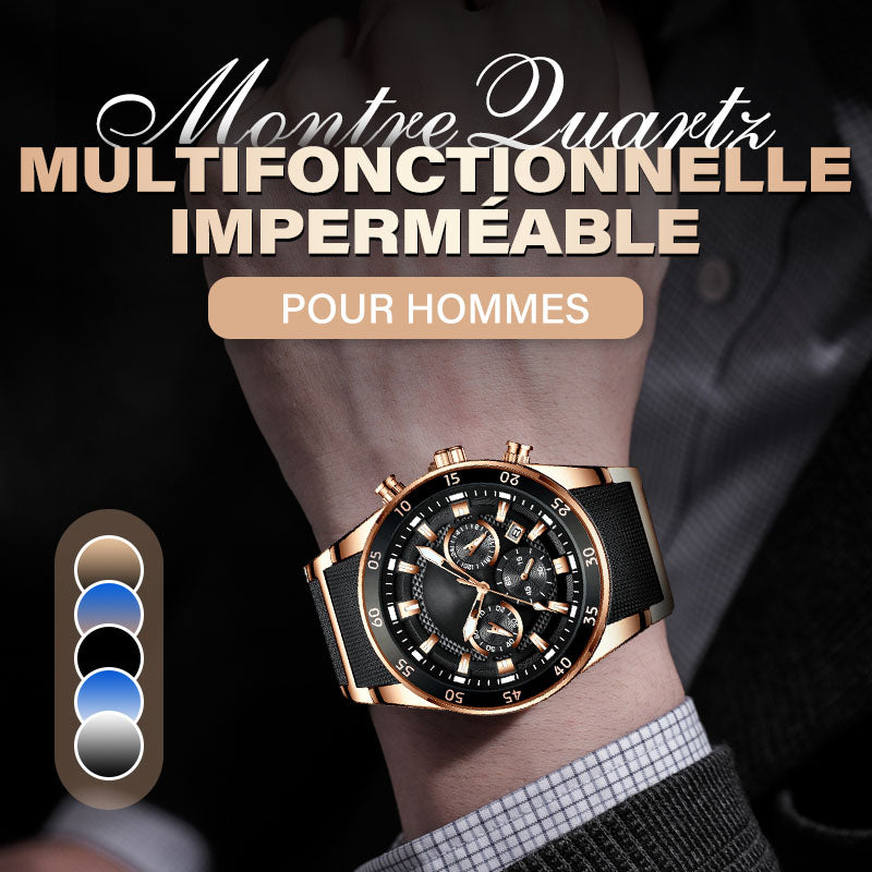 ⌚🔥Montre à Quartz Multifonctionnelle Imperméable pour Hommes