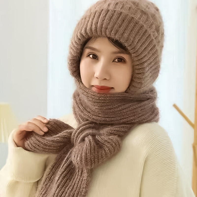 Bonnet et Écharpe Coupe-Vent 2-en-1 avec Protection Auditive Intégrée