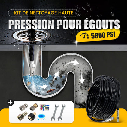 🚿Kit de Nettoyage Haute Pression 5800 PSI pour Égouts🛠️Buse Rotative et Flexible Renforcé pour Déboucher les Canalisations✨