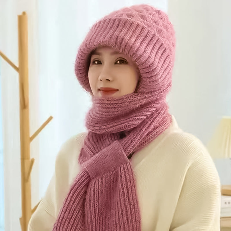 Bonnet et Écharpe Coupe-Vent 2-en-1 avec Protection Auditive Intégrée