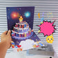 🎂Carte d’Anniversaire Magique – Gâteau 3D, Musique & Feux d’Artifice en un Souffle 🎇