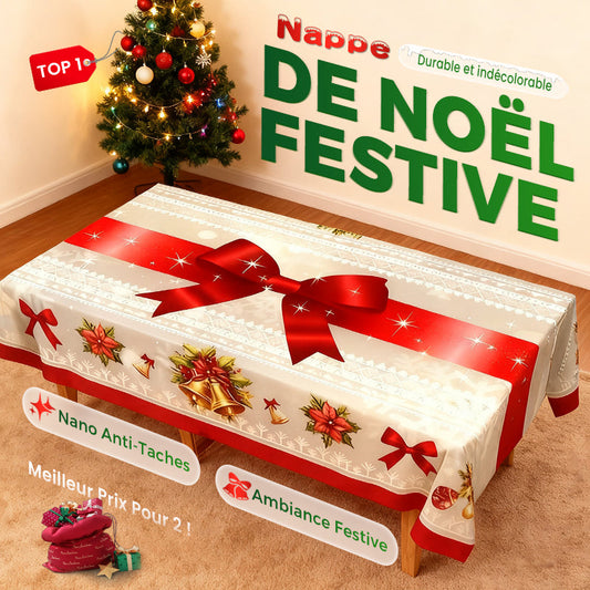 🔥Tant que le stock dure : 50 % de réduction !🎉Nappe élégante à motif de Noël