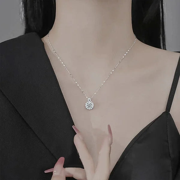 🔥 49% OFF 💕 S925 Sterling Silver Moissanite Sunflower Pendant Necklace