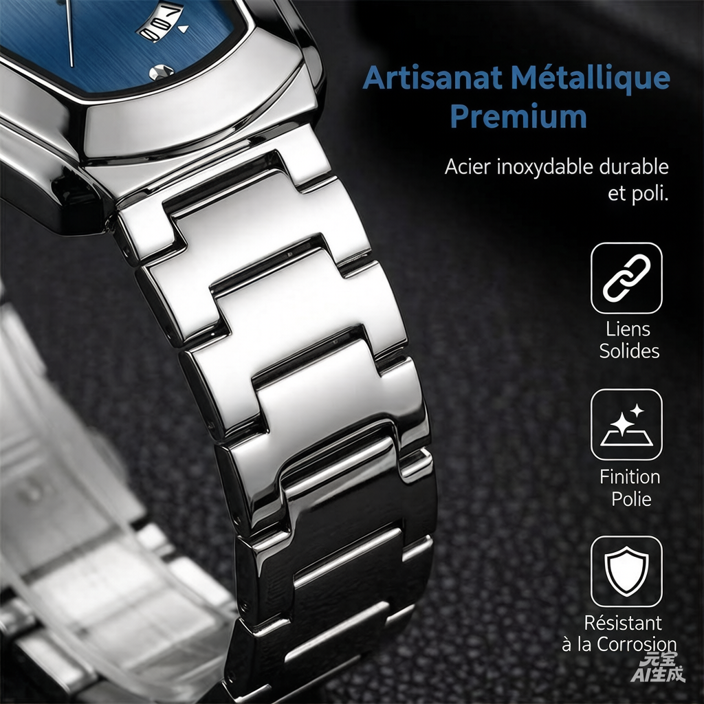 ⏳PROMO LIMITÉE 50%⌚Montre Homme Quartz Cadran Losange – Acier Inoxydable, Cadran Dégradé, 8 Combinaisons, Style Unique & Élégant✨