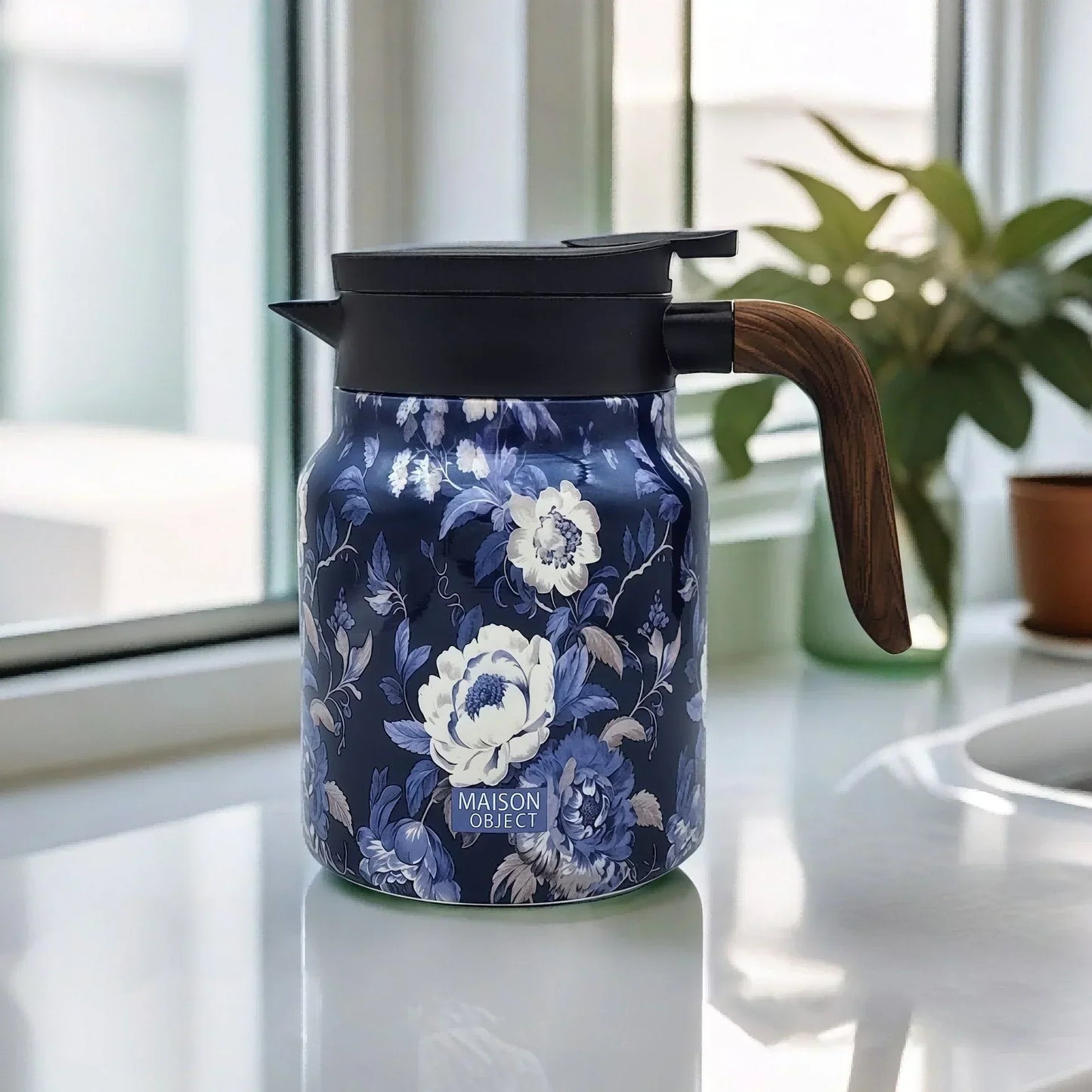 🎉50% DE RÉDUCTION EXCEPTIONNELLE ! ✨ Théière Isolante 1000ml avec Filtre – Élégance Florale & Conservation Longue de la Température ☕