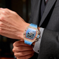 ⌚💎 PROMO FLASH 50% ! Montre Homme de Luxe Forme Tonneau avec Strass – Édition Limitée, Cadran Cristal, Design Unique & Élégant ✨