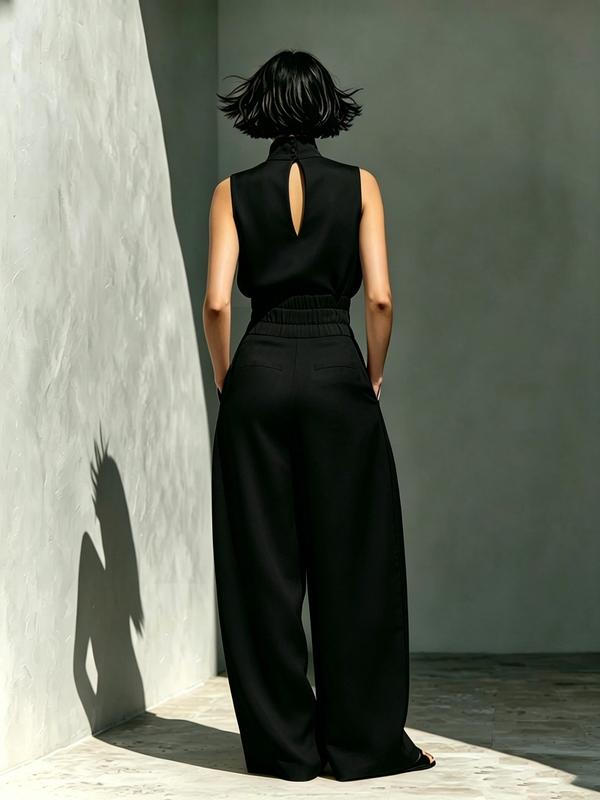 👗 50% DE RÉDUCTION ⏰ Ensemble 2 pièces – Haut & pantalon à jambes larges – Tissu fluide, coupe élégante – parfait pour l’été, les voyages ou un look chic au quotidien ✨🌸👖
