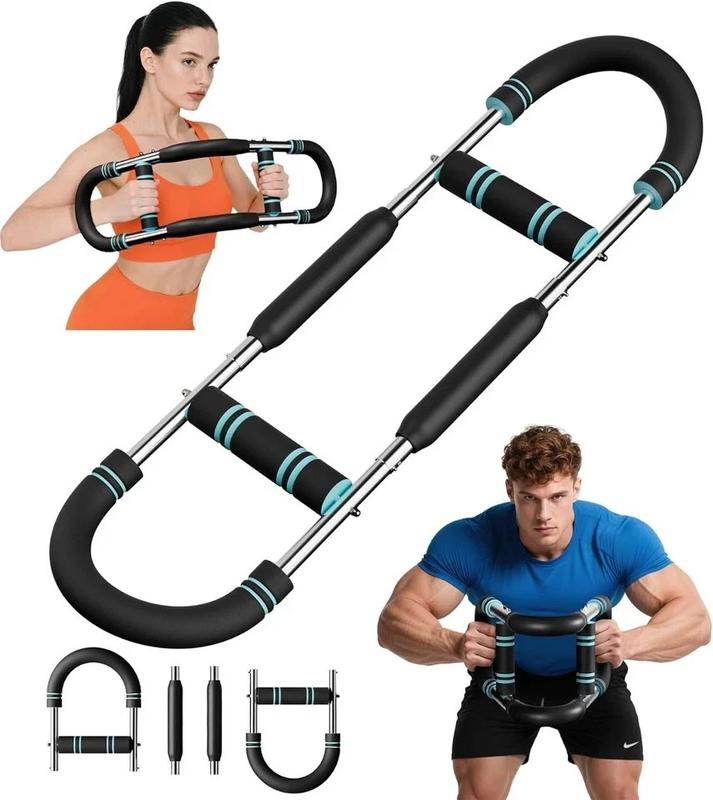 Barre Lestée Réglable 60-110 lb - Entraîneur de Bras et Pectoraux Portable pour Fitness à Domicile