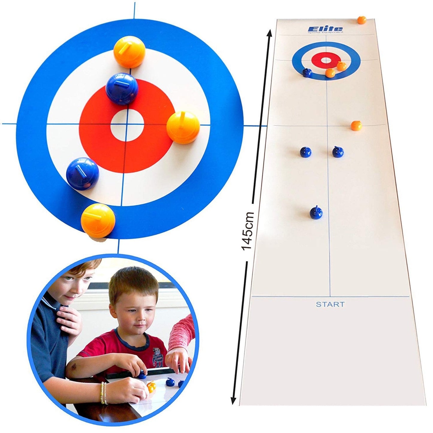 🥌 60% DE RÉDUCTION ! 🎯 Jeu de Curling de Table Familial - Affrontements Amusants entre Amis ou en Famille, Set Complet avec Cibles et Pierre 🔥✨