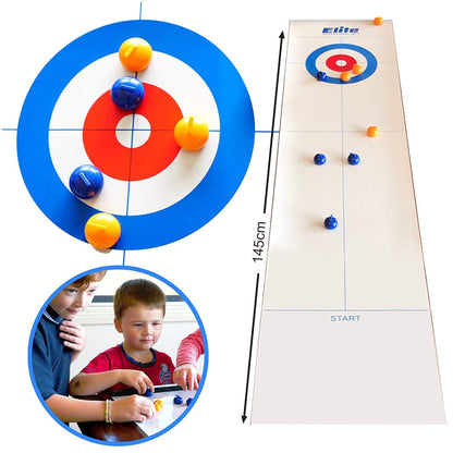 🥌 60% DE RÉDUCTION ! 🎯 Jeu de Curling de Table Familial - Affrontements Amusants entre Amis ou en Famille, Set Complet avec Cibles et Pierre 🔥✨