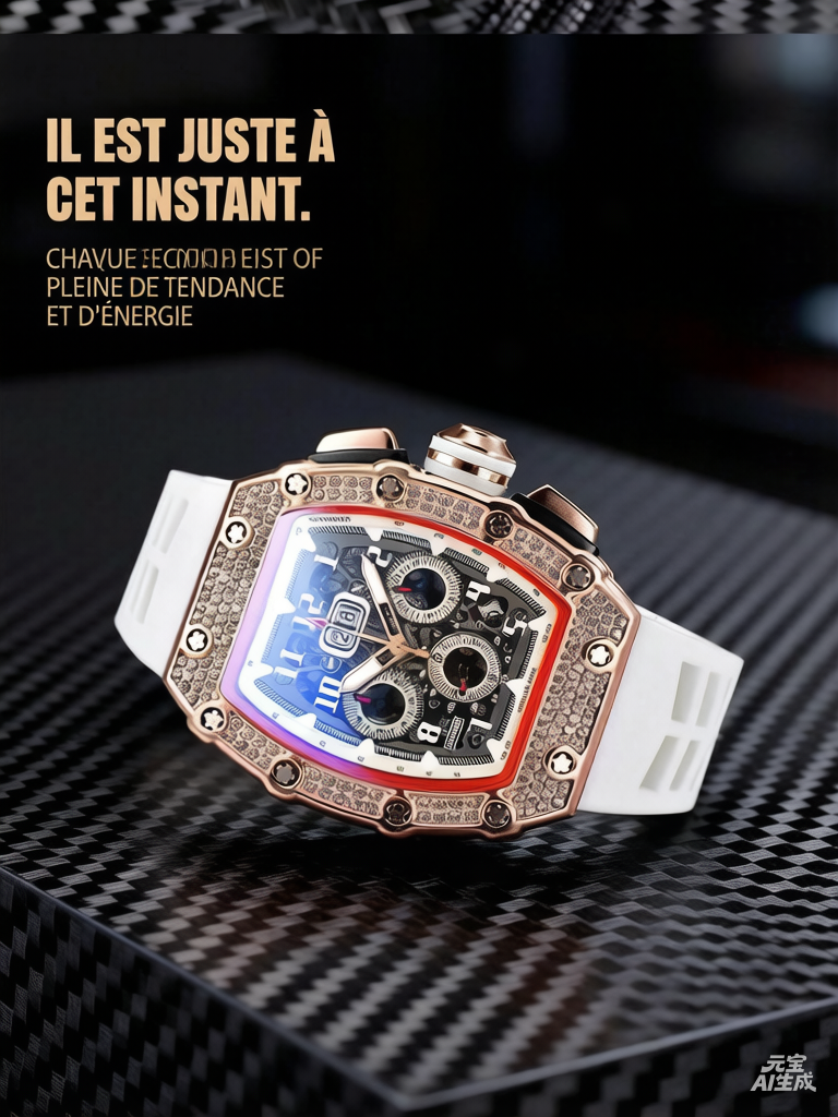 ⌚💎 PROMO FLASH 50% ! Montre Homme de Luxe Forme Tonneau avec Strass – Édition Limitée, Cadran Cristal, Design Unique & Élégant ✨