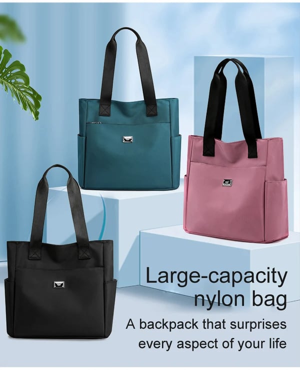 Sac à Bandoulière en Nylon Multi-Poches Imperméable de Grande Capacité