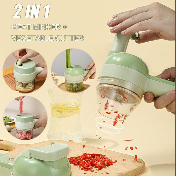 🔪50% DE RÉDUCTION💎L’As du Cuisine Tout-en-Un – Hachoir, Éplucheur & Brosse 4-en-1 Sans Fil – Multifonction, Rapide & Indispensable🍲