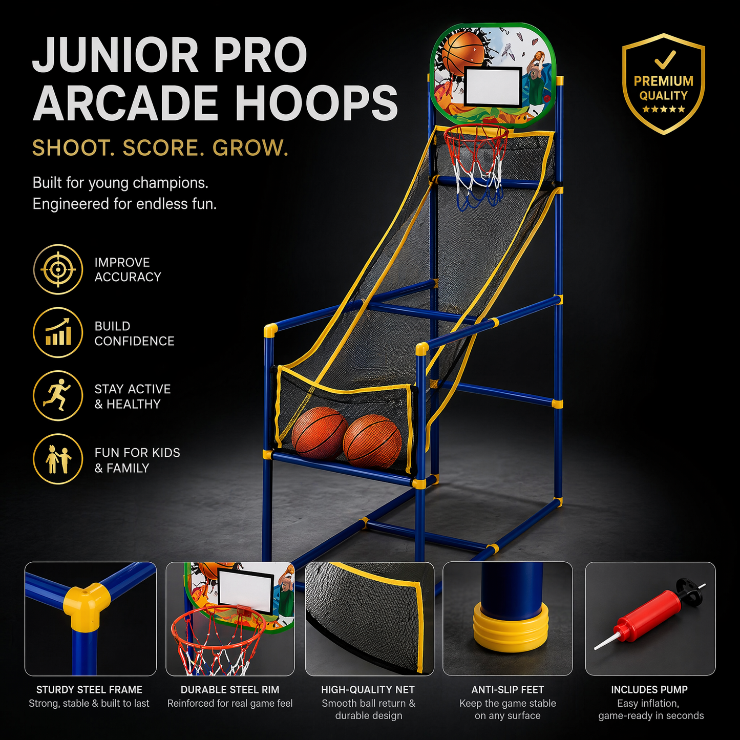⚡🏀 Panier arcade enfant – Défoule-toi à la maison, améliore la coordination, plaisir garanti en famille ou en solo 🌟👦👧