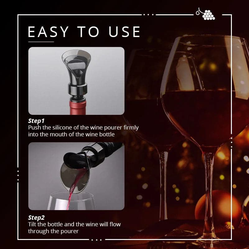 Bouchon de Vin Rouge 2 en 1 - Verseur et Scellant Sous Vide pour Conservation Optimale