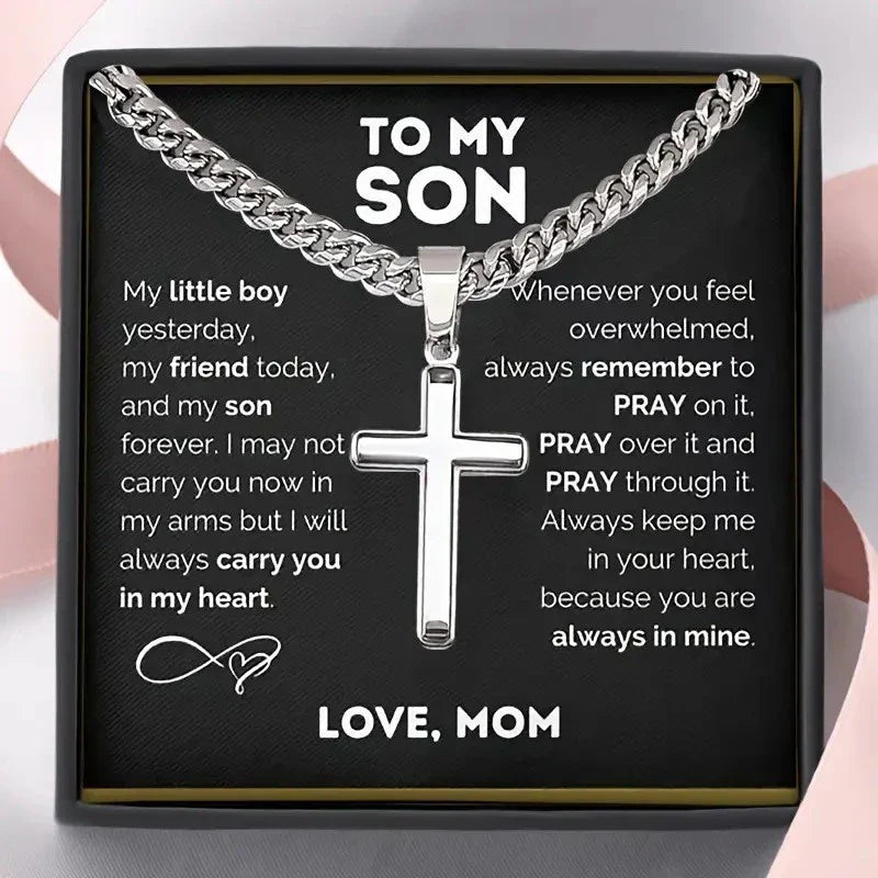⏳Spécial à durée limitée⏰Collier Homme Pendentif Croix Acier Inox – Boîte Cadeau Incluse✝️
