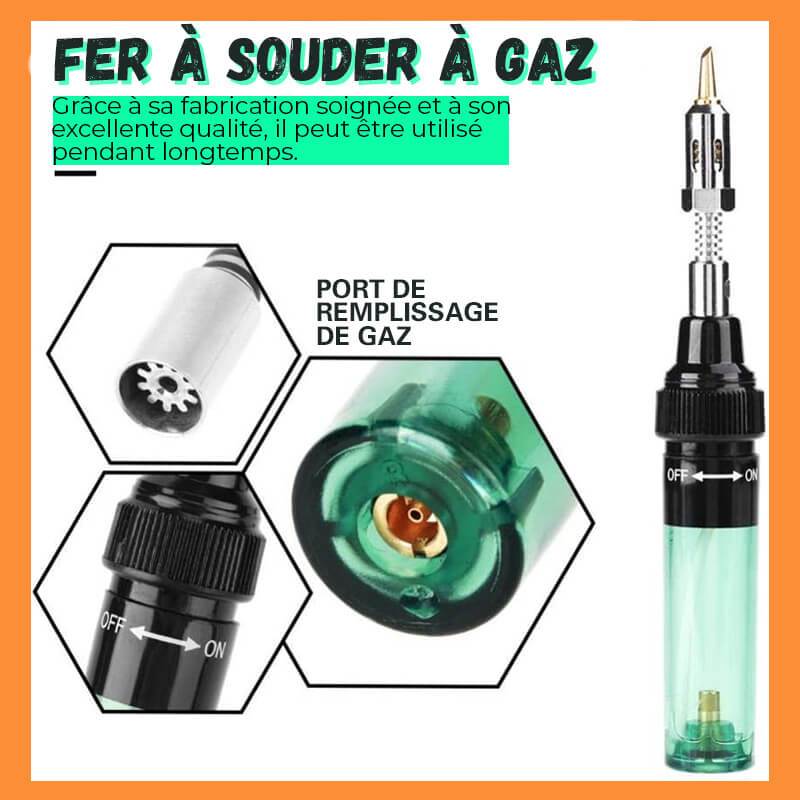 Fer à Souder Portable 4 en 1 au Gaz - Sans Fil, Réglable et Multifonction