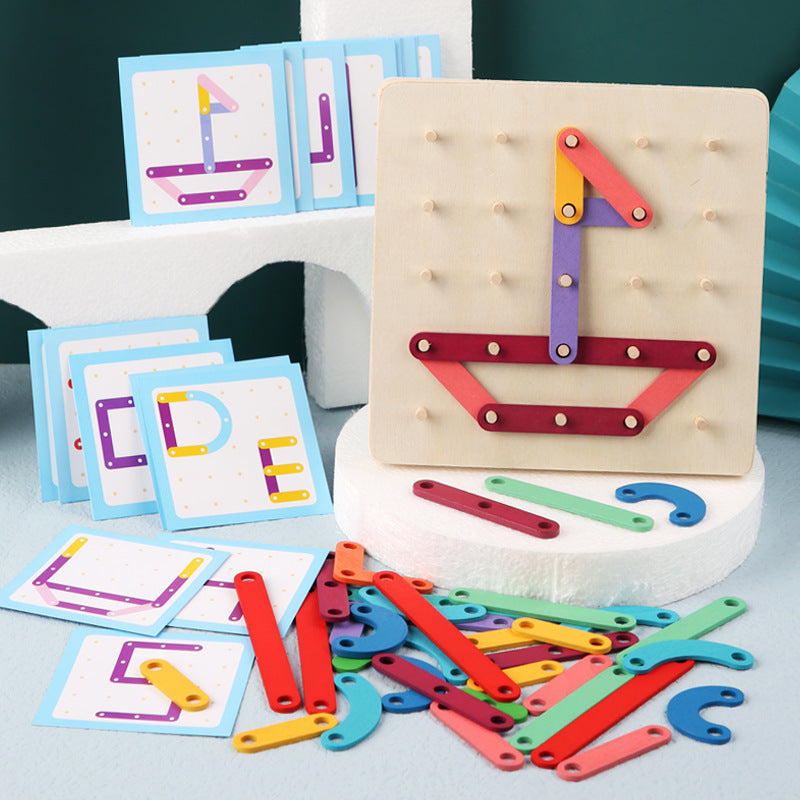 ✨Puzzle à Encastrement Montessori🎁Formes Géométriques en Bois avec Cartes Modèles pour l'Apprentissage Précoce🎄