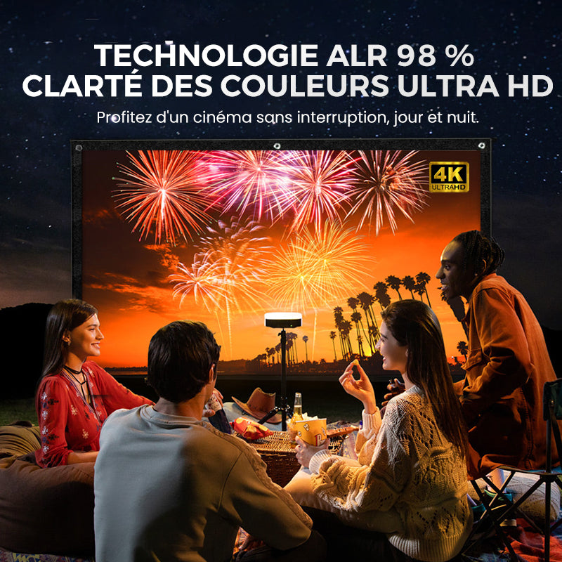 🔥 50% DE RÉDUCTION ! ✨ Écran Projection Portable Extérieur - Pliable et Réglable, Qualité 4K, Soirée Cinéma en Plein Air 🎬🌌