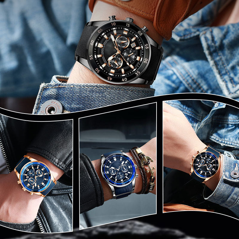 ⌚🔥Montre à Quartz Multifonctionnelle Imperméable pour Hommes
