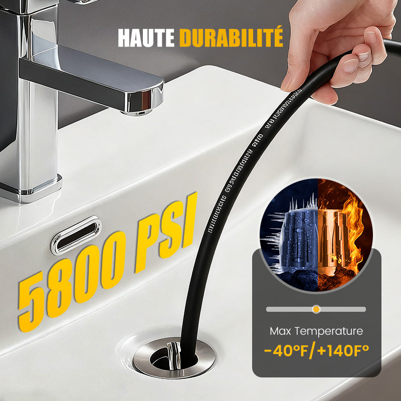 🚿Kit de Nettoyage Haute Pression 5800 PSI pour Égouts🛠️Buse Rotative et Flexible Renforcé pour Déboucher les Canalisations✨