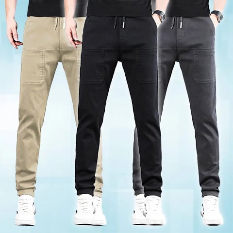 🥰Pantalon cargo haut, extensible et résistant, avec plusieurs poches