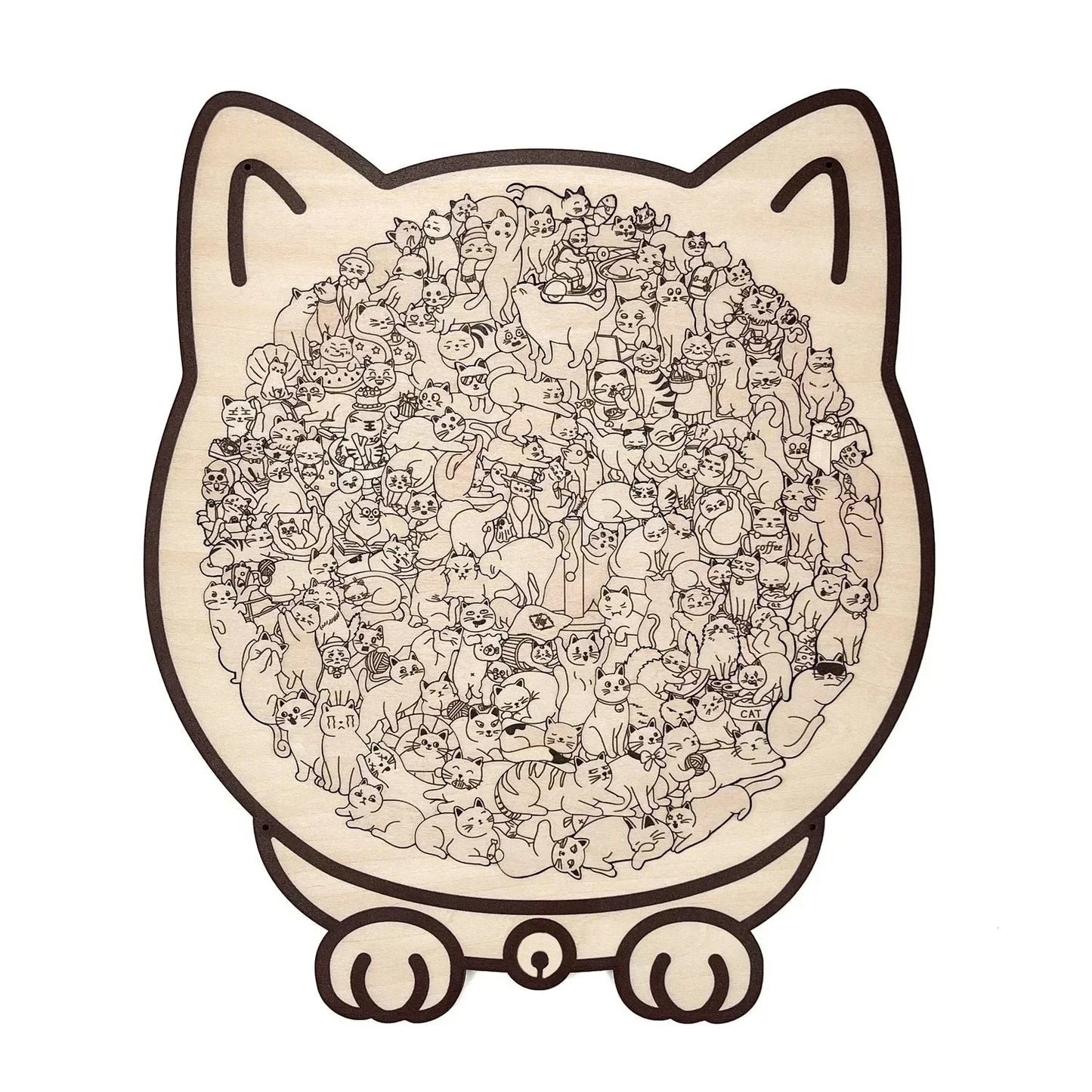 🎅Soldes de Noël 50% de réduction🐱Puzzle en bois représentant un chat aux couleurs Morandi, 135 pièces🎁