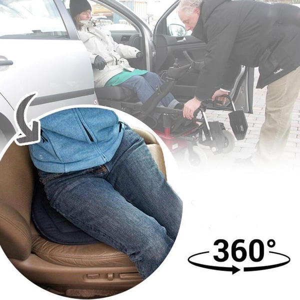 Coussin d'Assise Pivotant 360° – Mousse à Mémoire de Forme, Soulagement du Dos & Transferts Faciles