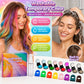 🌈 Kit de Craie Temporaire pour Cheveux — 12 Couleurs Vibrantes, Applicateur à Pince, Lavable, Sans Teinture Permanente ✨