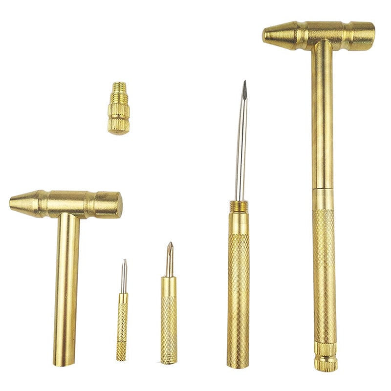 Ensemble d'Outils à Main 5 en 1 - Mini Marteau et Tournevis Multifonction Portable