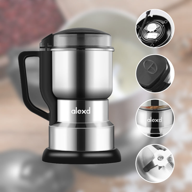 Mini Moulin Broyeur Électrique – Inox 316, Moteur Cuivre 400W Silencieux