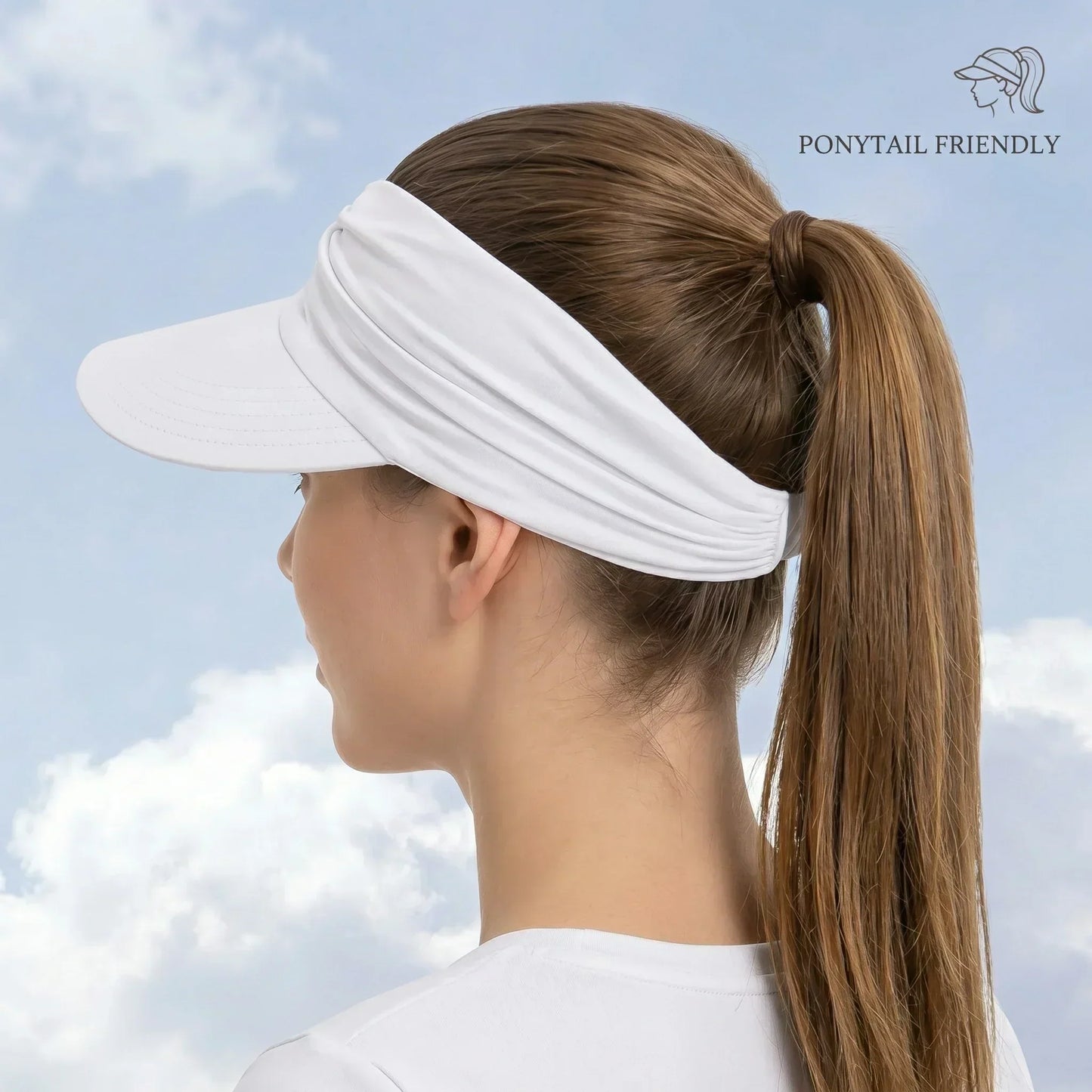 Visière Solaire UPF 50+ avec Trou pour Queue de Cheval | Casquette Pliable Plage & Golf Femme