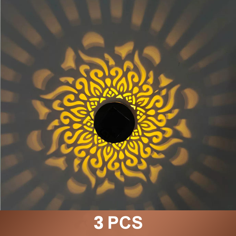🌞 50 % DE RÉDUCTION MAINTENANT ! 🌀 Lampe solaire mandala – Projection de motifs époustouflants, design 2 en 1 pour sol et mur, étanche IP65, allumage/extinction automatique 🌿