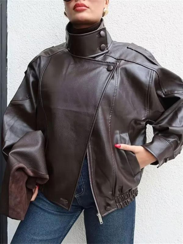 🔥Style Audacieux & Surdimensionné | Veste Moto en Similicuir Noir🖤