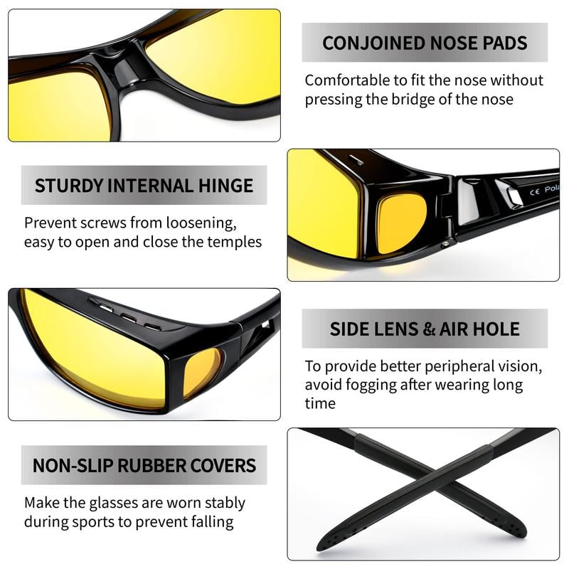 🕶️50% DE RÉDUCTION MAINTENANT🎅Lunettes de Conduite Nuit - Verres Polarisés & Anti-Reflets, Vision Claire et Sécurisée pour la Nuit ✨