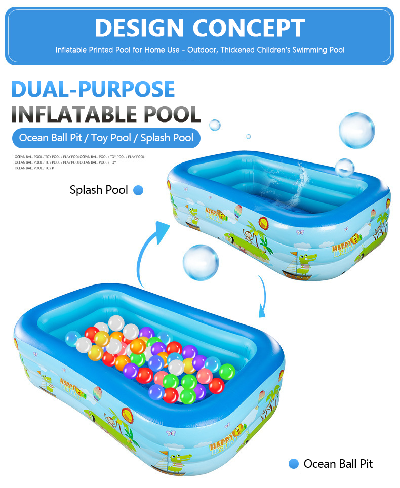 🌊 Piscine Gonflable  – Multi-couches avec Impression