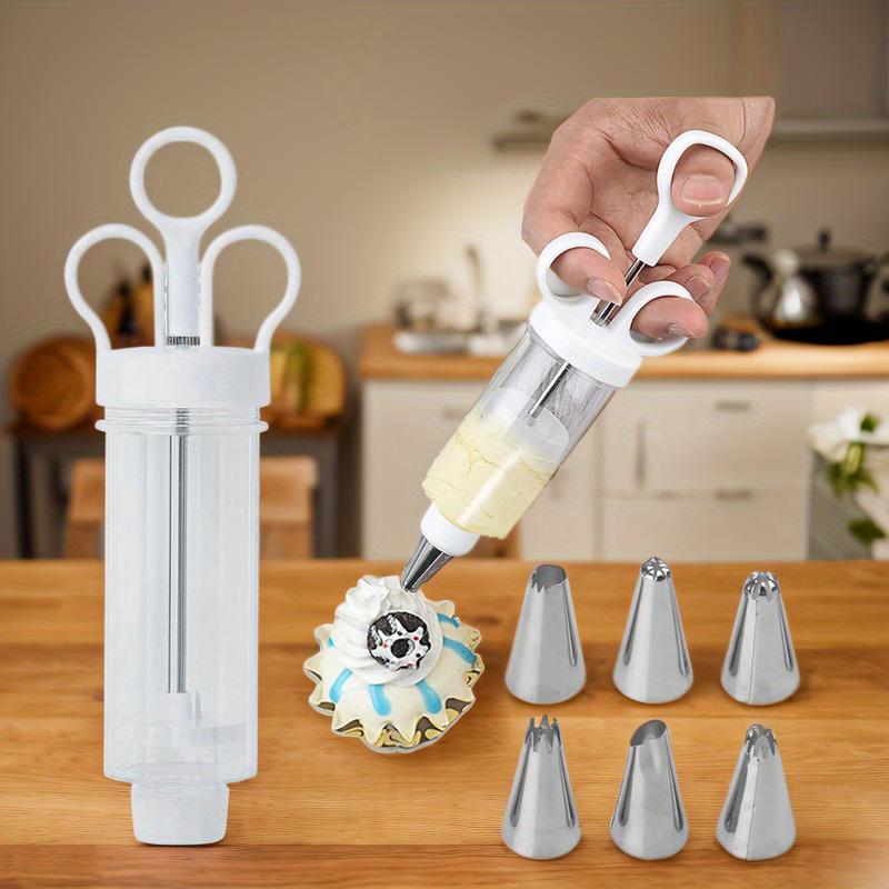 📢📢50% DE RÉDUCTION !! ⏰ Kit Pistolet à Décorer les Gâteaux en Inox – Set Complet avec 18 Embouts & Douilles – Décorez l’Intérieur & l’Extérieur.
