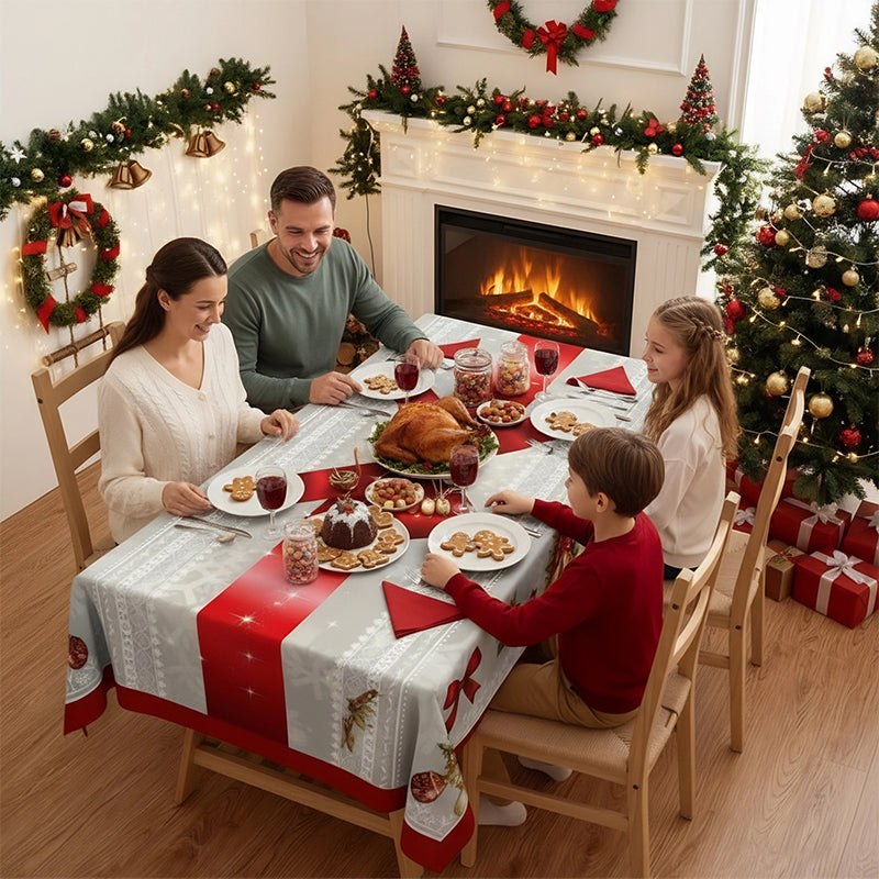 🔥Tant que le stock dure : 50 % de réduction !🎉Nappe élégante à motif de Noël