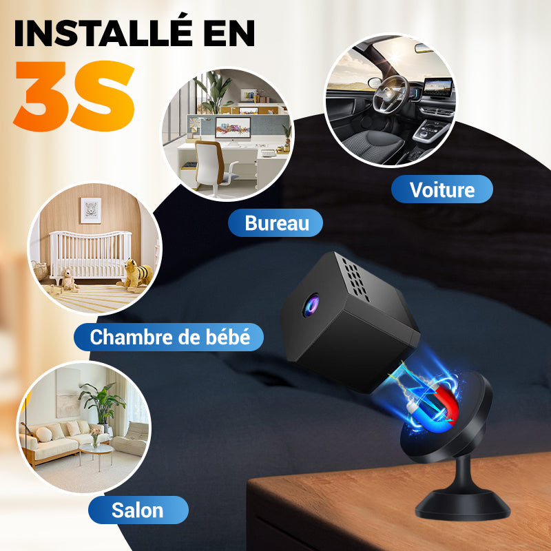 Mini caméra de surveillance HD intelligente🤩Vision nocturne, détection de mouvement & installation en 1 minute🌹