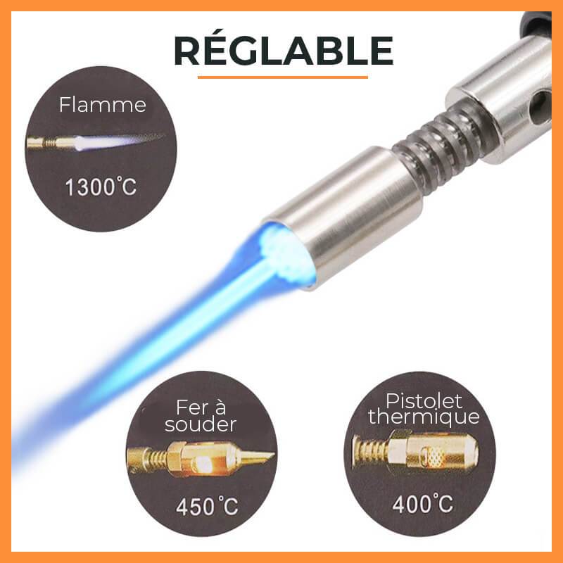 Fer à Souder Portable 4 en 1 au Gaz - Sans Fil, Réglable et Multifonction