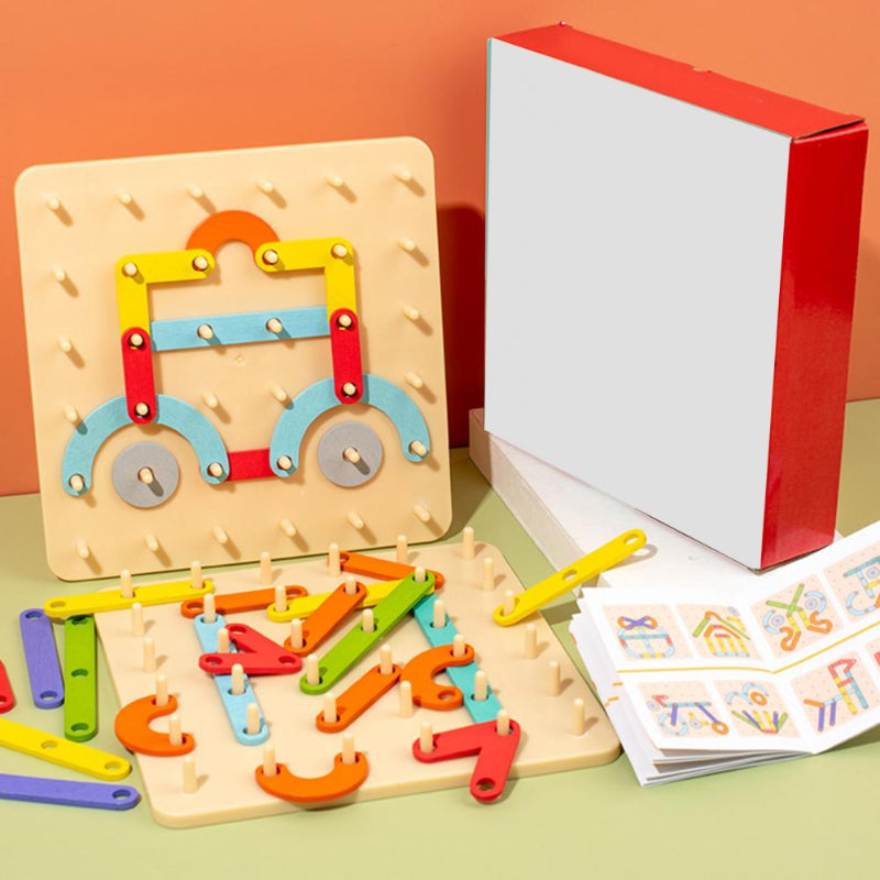 ✨Puzzle à Encastrement Montessori🎁Formes Géométriques en Bois avec Cartes Modèles pour l'Apprentissage Précoce🎄