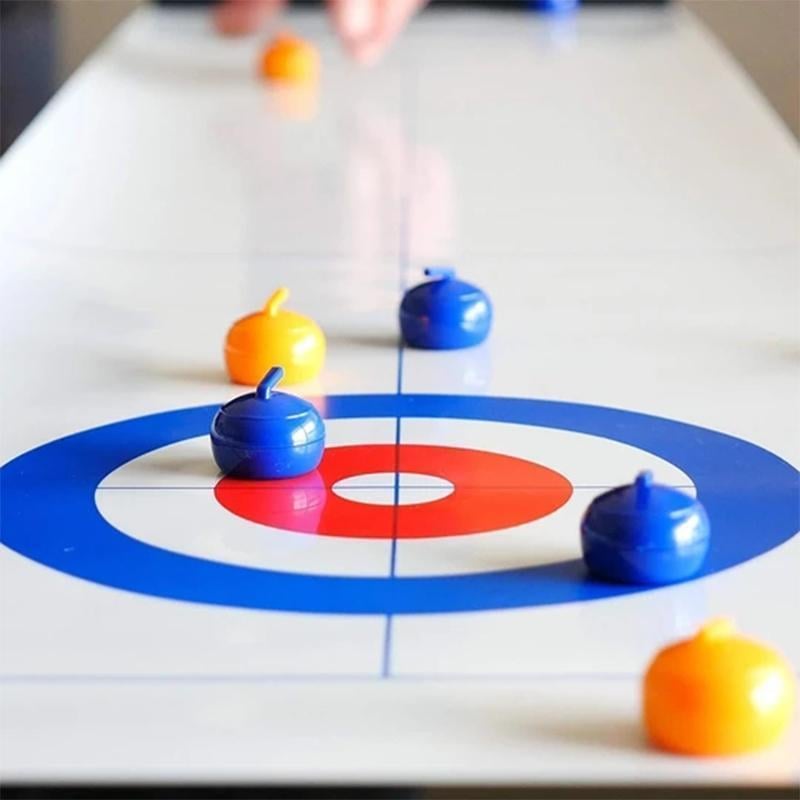 🥌 60% DE RÉDUCTION ! 🎯 Jeu de Curling de Table Familial - Affrontements Amusants entre Amis ou en Famille, Set Complet avec Cibles et Pierre 🔥✨