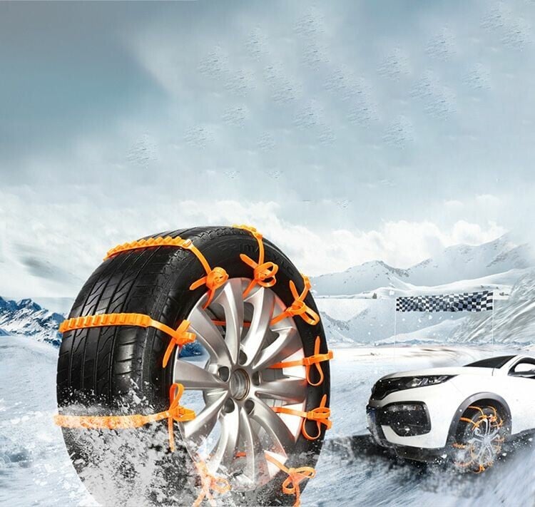🚗DERNIER JOUR – 50% DE RÉDUCTION✨Chaînes Antidérapantes en Nylon – Installation en 10s, Résistent à -35°C, pour Neige, Glace & Boue ! ❄️🔒