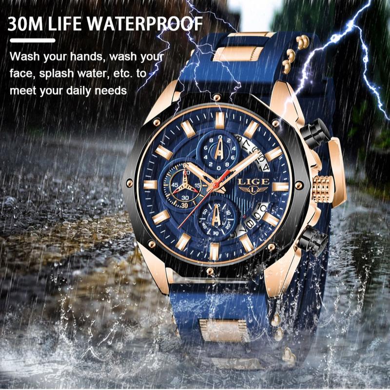 📢 PROMO FLASH : 50% DE RÉDUCTION ! ⏰ Montre Sport Homme LIGE – Quartz – Chronographe & Étanche for Outdoor & Quotidien ⌚