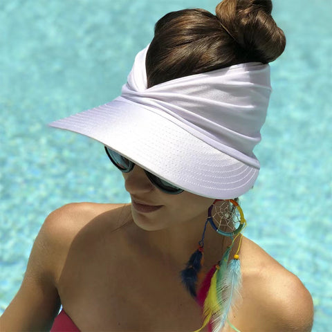 Visière Solaire UPF 50+ avec Trou pour Queue de Cheval | Casquette Pliable Plage & Golf Femme