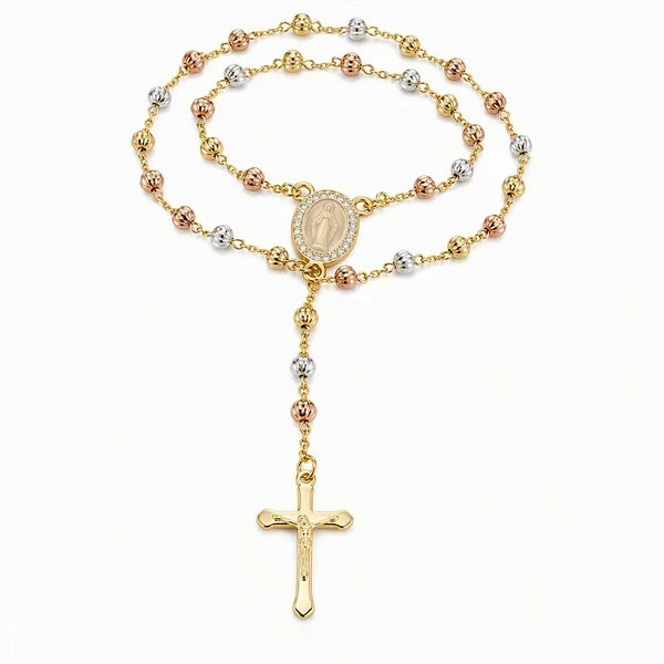 ✝️ PROMO FLASH : 50% DE RÉDUCTION ! Collier Chapelet avec Croix et Perles – Motif Vierge Marie & Finition Dorée for Un Élégant Accessoire Intemporel ✨📿