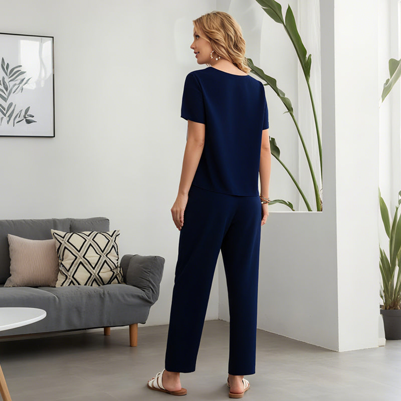 ⏰Soldes limitées 50 % de réduction🌸Ensemble haut et pantalon décontracté pour femme
