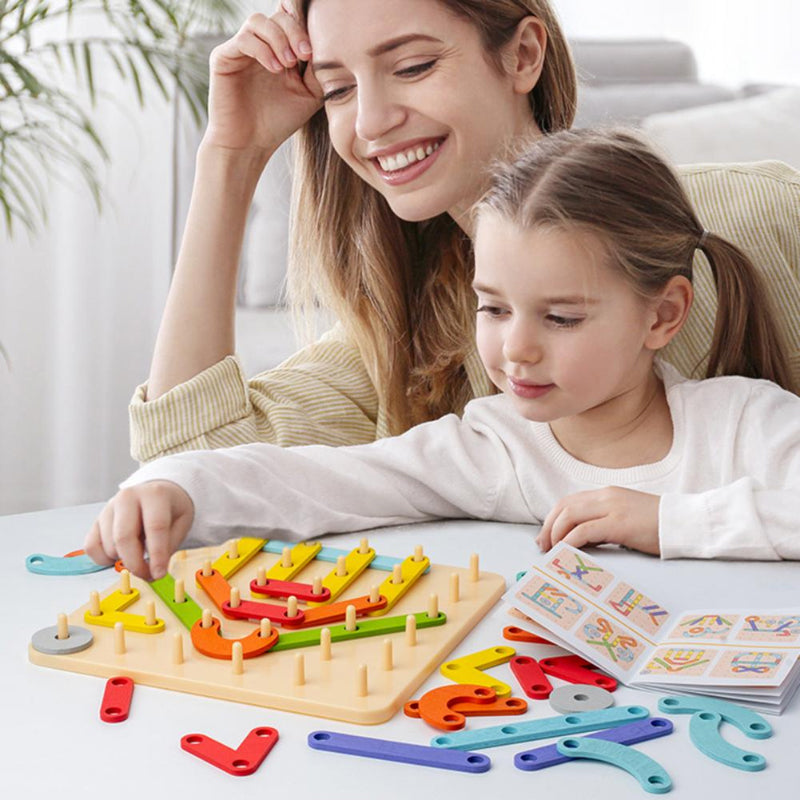 ✨Puzzle à Encastrement Montessori🎁Formes Géométriques en Bois avec Cartes Modèles pour l'Apprentissage Précoce🎄