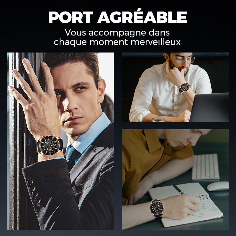 ⌚🔥Montre à Quartz Multifonctionnelle Imperméable pour Hommes